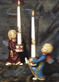 Kerzenhalter - Engelmädchen – 22 cm hoch – Schrühware