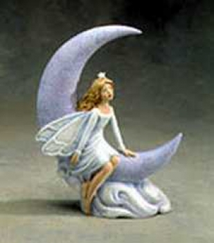 Elfe auf Mond – 20 cm hoch – Schrühware