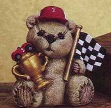 Berufs-Teddy – Rennfahrer – ca. 8 cm hoch – Schrühware