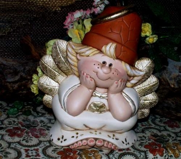Crackpot-Engel im 4er-Set - bis 22,5 cm hoch - Schrühware