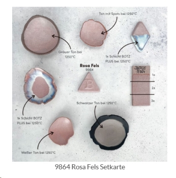 Rosa Fels – seidenmatt – 800 ml – Steinzeug-Glasur von BOTZ - Brenntemperatur 1.220 bis 1.280 °C