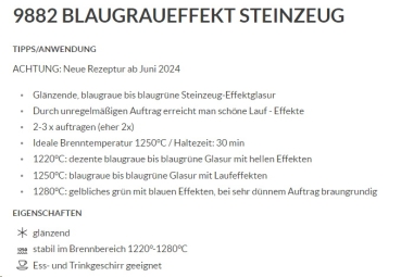 Blaugraueffekt – glänzend - 800 ml – Steinzeug-Glasur von BOTZ - 1.220 bis 1.280 °C - Kopie