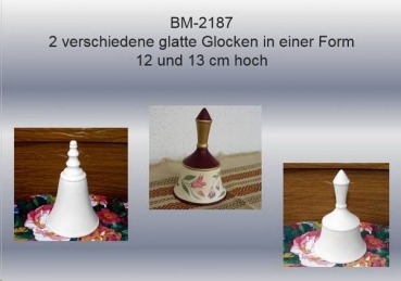 Tischglocken im 2er-Set - 12 und 13 cm hoch - Schrühware