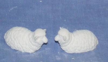 Schafe im 2er-Set – je 7 cm lang – auch als Ergänzung zu Krippen – Schrühware