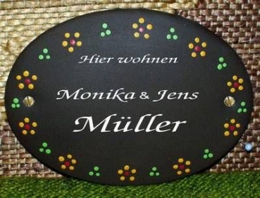 Türschild - Platte - Größe – 16 x 11,5 cm – mit Bohrlöchern zum Anschrauben – Schrühware