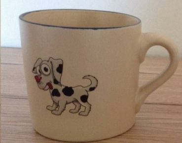 Keramik-Tasse  - Becher mit Wunschtext – Motiv: 2 x Hund