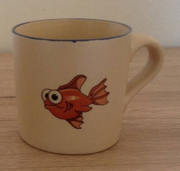 Keramik-Tasse  - Becher mit Wunschtext – Motiv: 2 x Goldfisch
