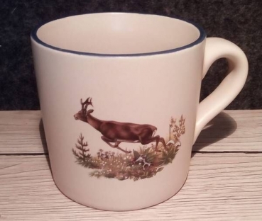 Keramik-Tasse  - Becher mit Wunschtext – Motiv: 2 x Rehbock