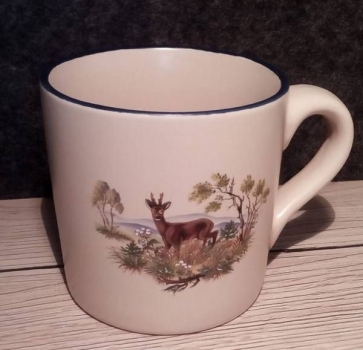 Keramik-Tasse  - Becher mit Wunschtext – Motiv: 2 x Reh