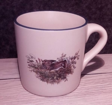 Keramik-Tasse  - Becher mit Wunschtext – Motiv: 2 x Hase