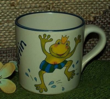 Keramik-Tasse  - Becher mit Wunschtext – Motiv: 1 x Frosch