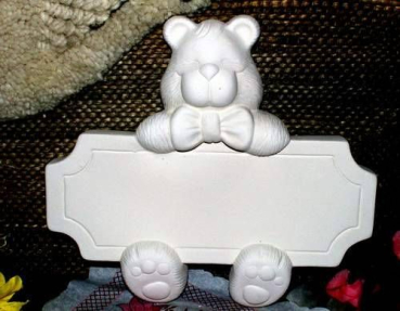DONAS-Gießform - neu – Teddy-Türschild – 22 x 20 cm - USA