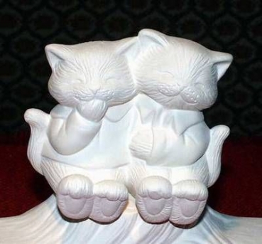 Katzenpaar für Bank oder Schaukel – Schrühware