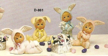 DONAS-Gießform – Tiny Tot Bunnies im 4er-Set – bis 10 cm hoch - USA