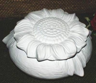 Sonnenblumen-Dose – 20 cm breit - Schrühware