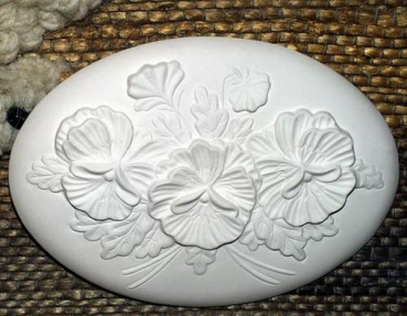 Motivplakette – Stiefmütterchen - Insert - Schrühware