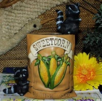 Samentüte - 15 cm hoch – Zuckermais mit Waschbären – Schrühware