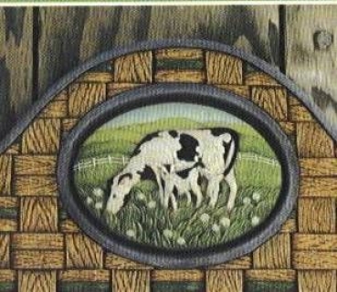 Motivplakette - Kuh mit Kalb - Insert - Schrühware