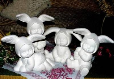 Tiny Tot Bunnies im 8er-Set – bis 10 cm hoch – Schrühware