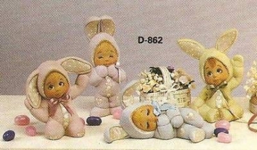 DONAS-Gießform – Tiny Tot Bunnies im 4er-Set – bis 10 cm hoch - USA
