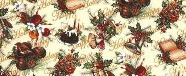 Decal - CHRISTMAS CHINTZ WORDS IVORY