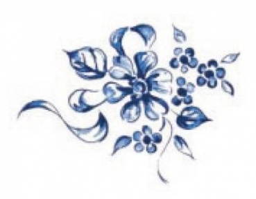 Decal - Blume blau - 40 x 60 mm