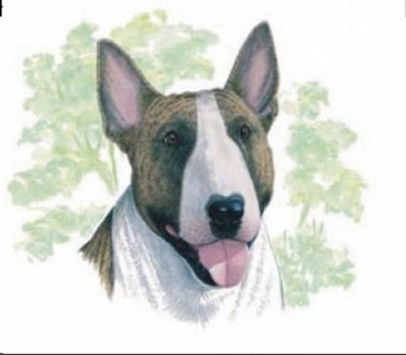 Keramik-Tasse  - Becher mit Wunschname – Motiv: 1 x Hund – Bullterrier