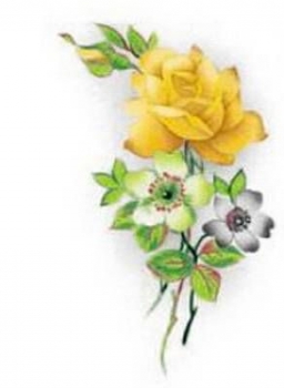 Decal - Yellow Rose  - 50 x 30 mm