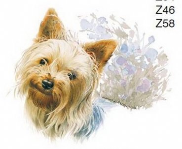 Keramik-Tasse  - Becher mit Wunschname – Motiv: 1 x Hund / Yorkshire Terrier