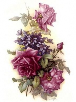 Decal - Mauve Rose - 18 cm