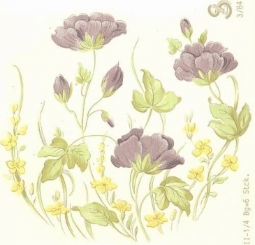 Decal - Blumen - 12 x 12,5 cm