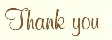 Decal - Thank you - 45 x 12 mm gold