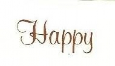 Decal - Happy - 17 x 9 mm gold