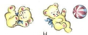 Decal - Dreamland - Teddys mit Ball im 3er-Set - 39 x 15 mm