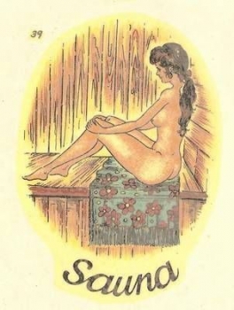Decal - Sauna - Frau - 90 x 65 mm