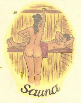 Decal - Sauna - Paar - 90 x 65 mm
