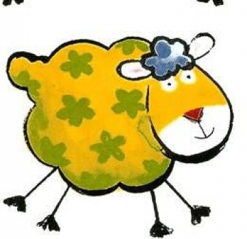 Decal - CRAZY FARM SHEEP - gelb - 95 mm