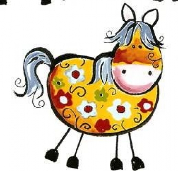 Decal - CRAZY FARM HORSE - rot - 95 mm