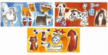 Decal - POTS & DOGS - 19,5 ,x 9 cm