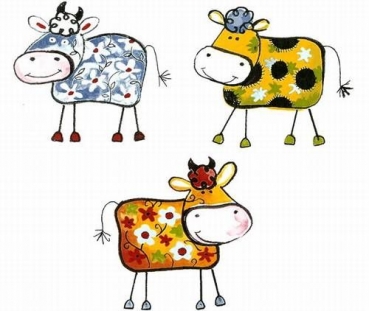 Decal - CRAZY FARM COW je 45 mm - 3-er-Satz