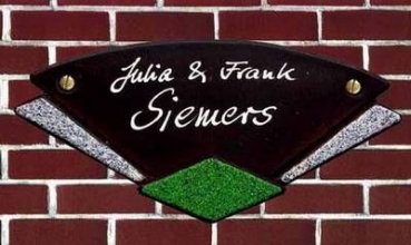 Keramik-Türschild - Grafic Design – 25 x 12 cm