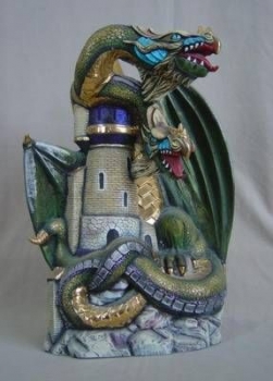 DocHolliday-Gießformen-Satz - neu – Großer Drache mit Schloss mit Zusatzform für Doppelkopf-Drache – 40,5 cm hoch – USA