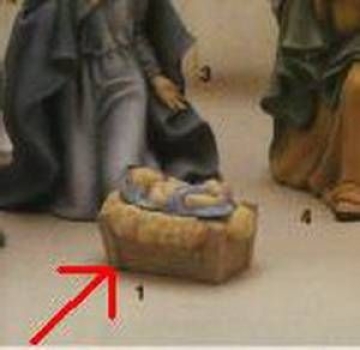 DUNCAN-Gießform - neu – DUNCAN-Krippensatz – extragroß – Jesus in der Krippe – 10 cm lang – USA