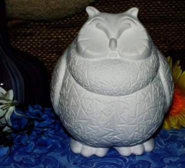 Dicke Eule von DUNCAN - 17,5 cm hoch - Schrühware