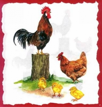 10 Bögen je 17 x 37,5 cm - VLOEI-Dekormotiv 01 – Hühnerhof