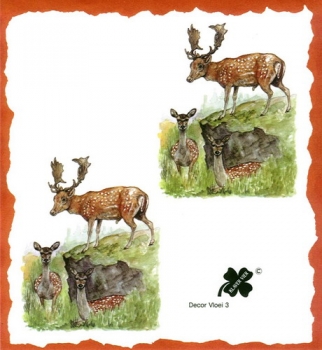 8 Bögen je 17 x 37,5 cm – VLOEI-Dekormotiv03 - Damwild
