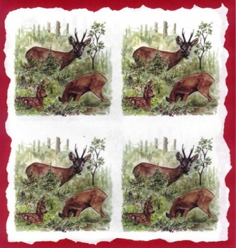 10 Bögen je 17 x 37,5 cm - VLOEI-Dekormotiv 04 - Rehe