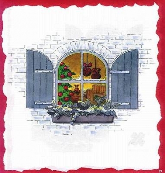 10 Bögen je 17 x 37,5 cm - VLOEI-Dekormotiv 21 - Weihnachtsfenster
