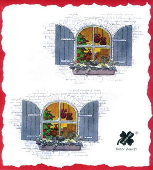 10 Bögen je 17 x 37,5 cm - VLOEI-Dekormotiv 21 - Weihnachtsfenster
