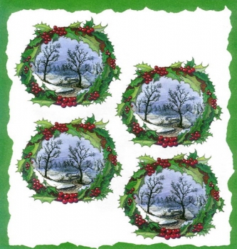 10 Bögen je 17 x 37,5 cm - VLOEI-Dekormotiv 22 - Winterlandschaft